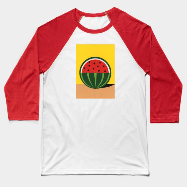 Three Quarter Watermelon Baseball T-Shirt by Rosi Feist